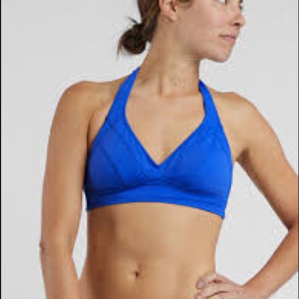 Title Nine Blue Set It and Forget It Swimsuit Top size large 12-14 A-C cup